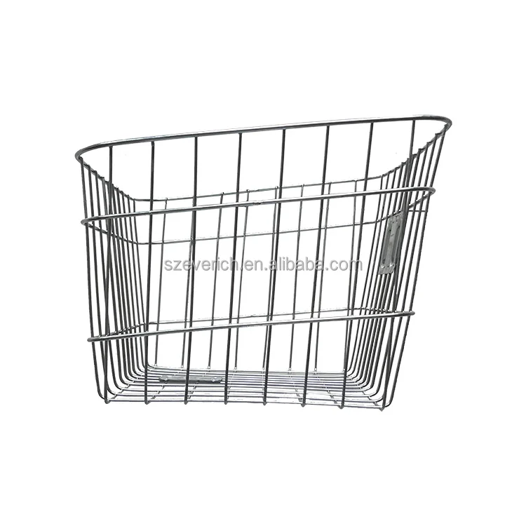 new arrival fashionable front bicycle basket stainless steel wire large capacity storage basket for bike