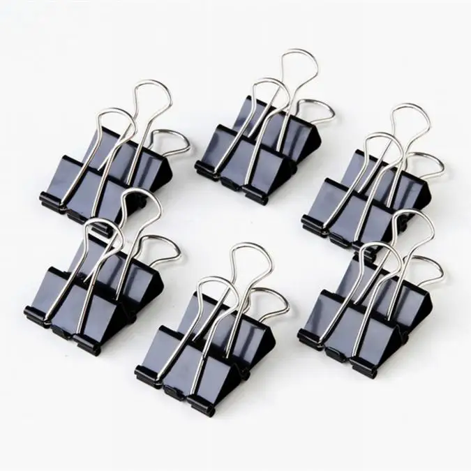 Custom Logo Color Metal Binder Clips Stationery Office Paper Clips For Office