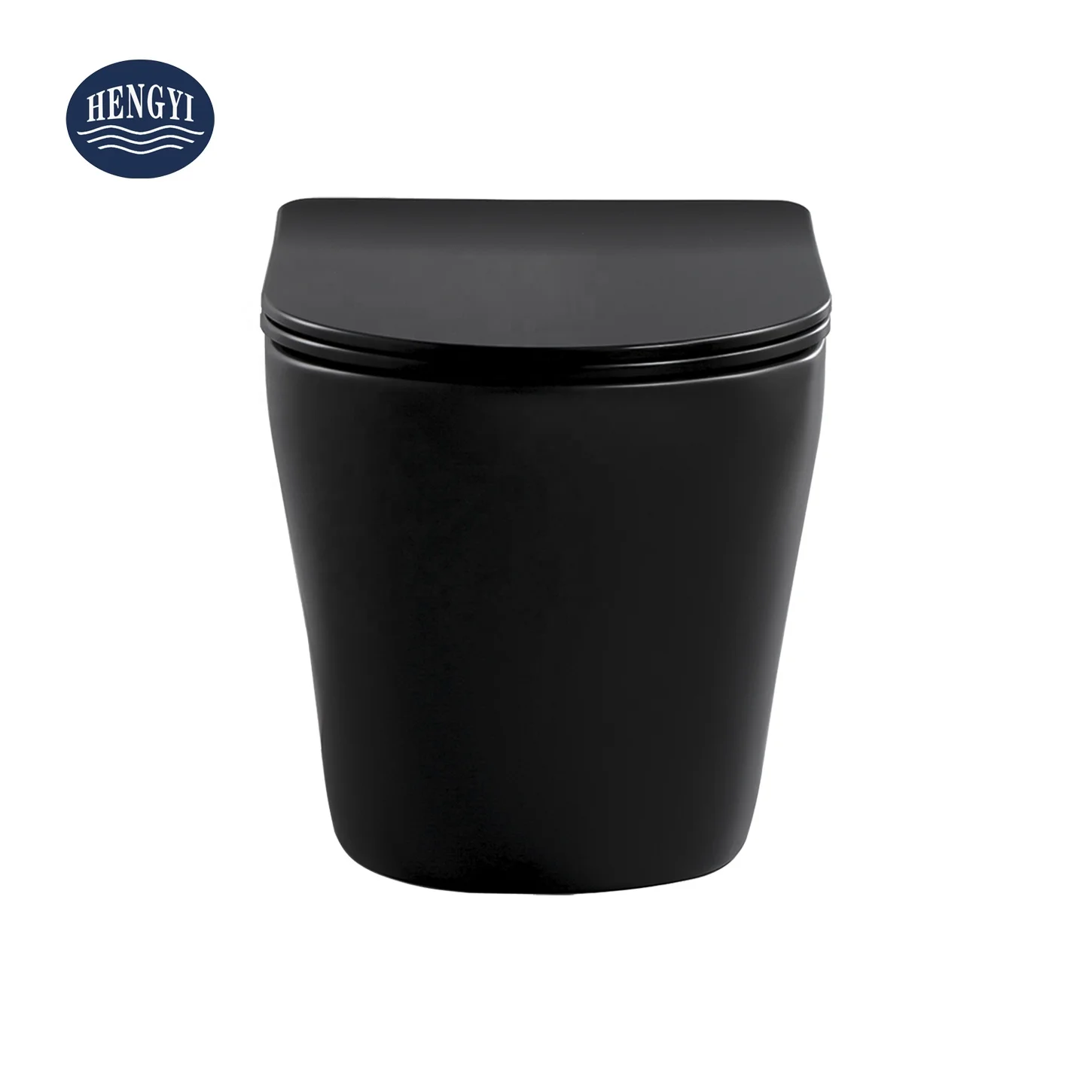 HY-3380MB Matte Black Toilets Concealed Tank Floor Mounted Water Closet Sanitary Ware Wall Hung One Piece Toilet
