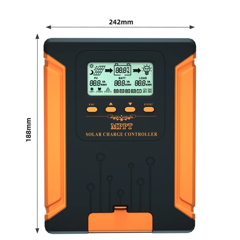 MPPT 60A 80A 100A Solar PV Regulators 12V 24V 36V 48V AUTO solar charge controller Solar PV Battery Charger with LCD & Dual USB