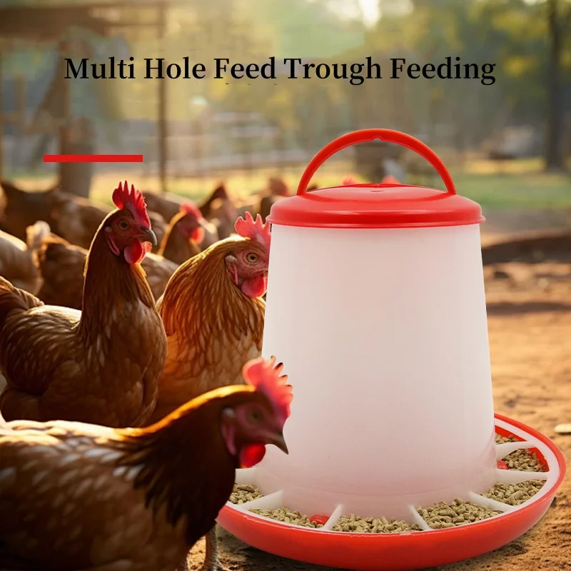 High Quality Strong And Durable Chicken Duck Goose Bird Quail Pigeon Feeding Chicken Automatic Poultry Feeder Bucket With Net