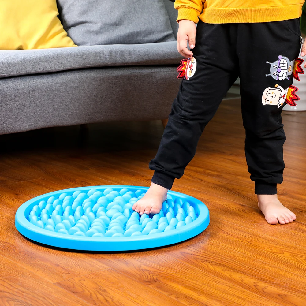 Детская сенсорная игрушка, Круглый рефлексологический Массажный коврик для ног, пластина для измерения давления на пальцах ног, шиацу Массажный коврик для циркуляции крови