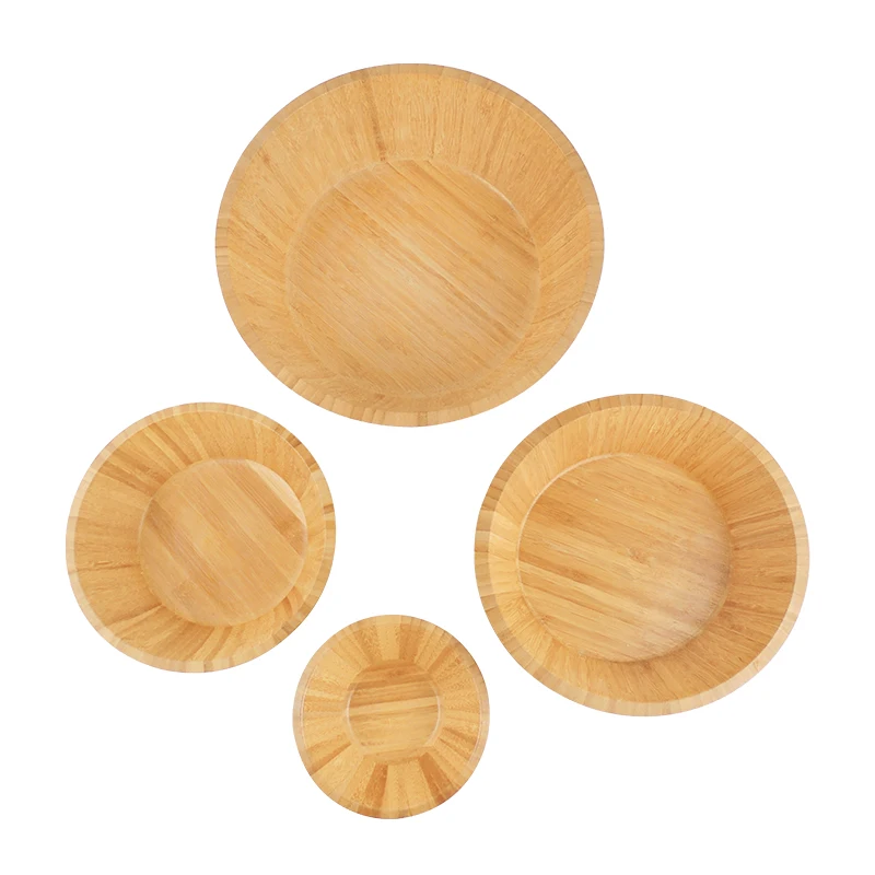 Набор деревянных салатных мисок ручной работы деревянные чаши для фруктов Сервировочная бамбуковая чаша набор смешивания еды салатов