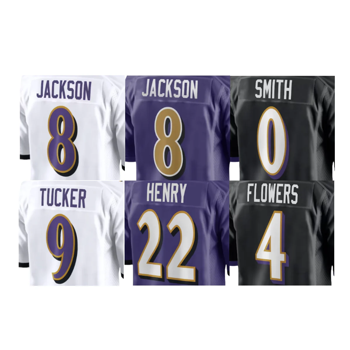 Сшитые американские футбольные майки 8 Lamar Jackson 22 Derrick Henry 27 J.K. Доббинс 9 Такер 18 Смит 52 р. Льюис