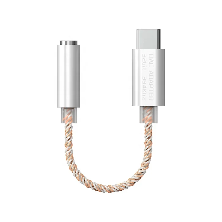 Динамик с разъемом Usb Type-C до 3 5 мм Женский Джек аудио ЦАП один плетеный кабель адаптером для Hifi