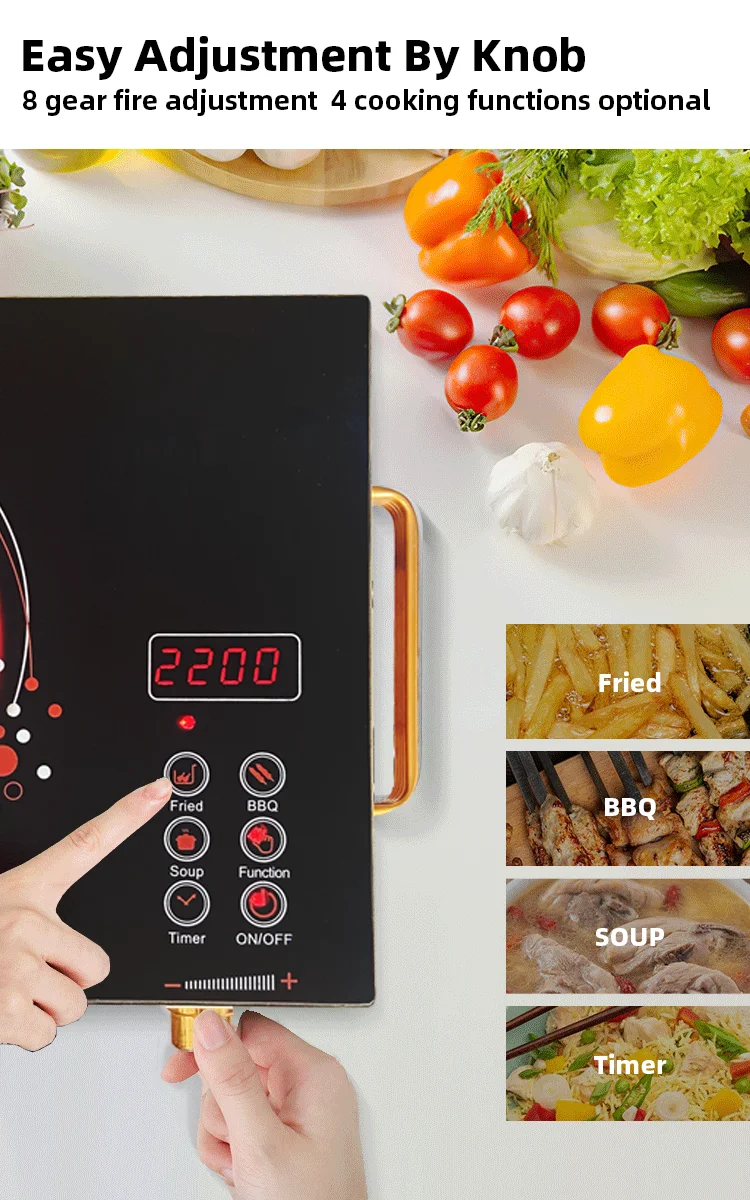 Manufacturing Customized 2200W House Hold Multifunctional Adjustable Infrared Cooker with Knob
