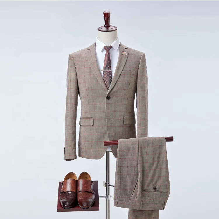 Italian men suit standard three piece business suit Jacket and trousers and vest