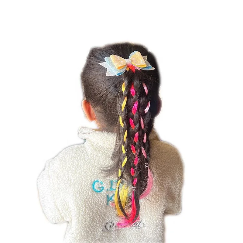 3.5 Inches Bowknot Designed Glitter Leather Fabric Trims For Dress Costume Shinny Butterfly DIY Bows  For Kids Hair Accessories