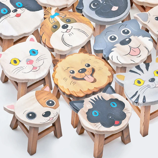 Best Price Children Wooden Carved Stool - B215 243 Wood Kids Carved Stool Siamese