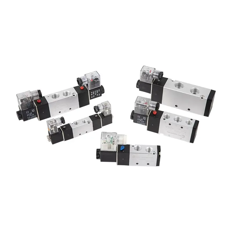 4V100 Series Operated Directional Valve 4V120-06 2 Position 5 Way Single Double Coil Electric Pneumatic Air Solenoid Valve