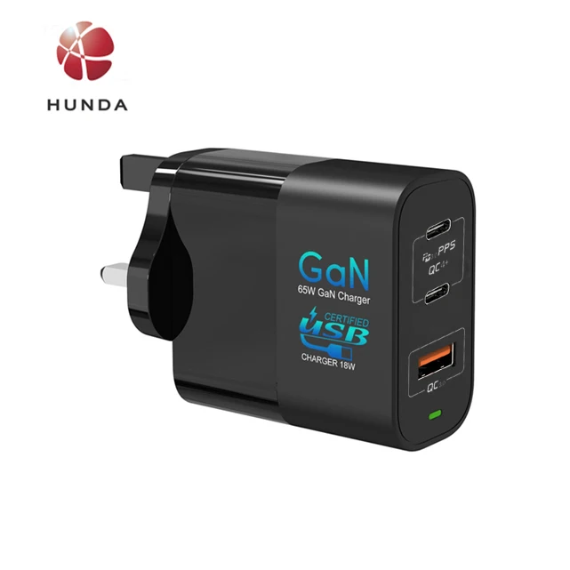 HUNDA новый продукт ETL CB PSE KC 65 Вт GaN PD зарядное устройство для мобильного телефона QC 3 0 порты ноутбука Pro и