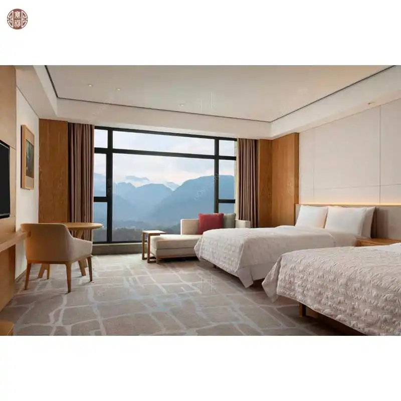 Hot Selling  Modern Contracted Design Hotel Bedroom Furniture Hotel Wood Beds