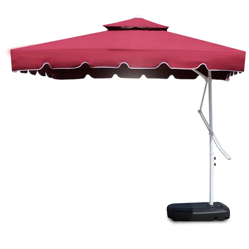 Outdoor Garden Cantilever Parasol 9ft Hand Crank Heavy Duty Large Patio Umbrella for