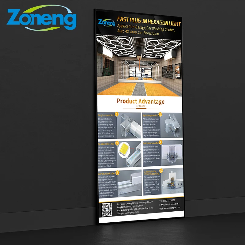 Zoneng Good Quality Outdoor Advertising Light Box Convenient Ultra-thin Poster Display Card Can Replace Led Drawing Light Box