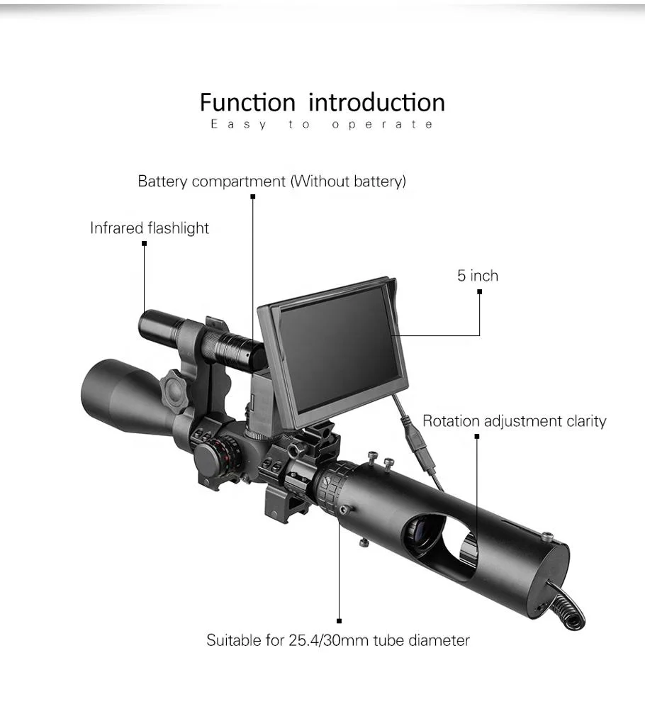 
Night Vision Riflescope Hunting Scopes Optics Sight Tactical 850nm Infrared LED IR Waterproof Night Vision Device Hunting Camera 