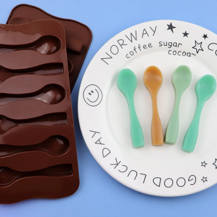 Food Grade Bakeware Spoon Shape 3D Silicone Chocolate Mold