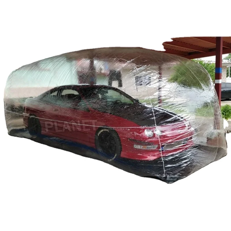 Custom Portable Dust Protection Transparent Clear PVC Car Cover Inflatable Car Garage Shelter Storage Bubble Tent
