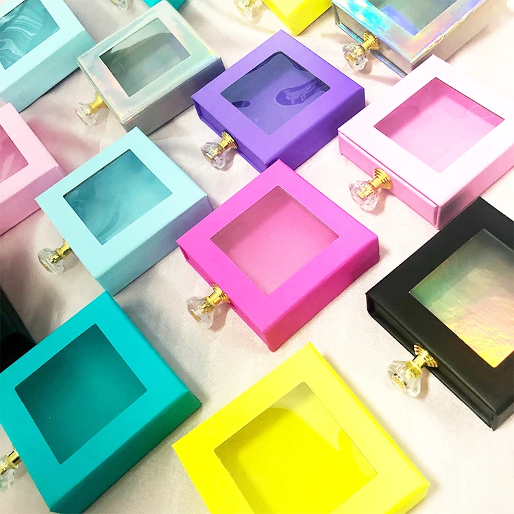 Make your logo Mirror eyelashes packaging box customized black Leopard design eye lashes cases