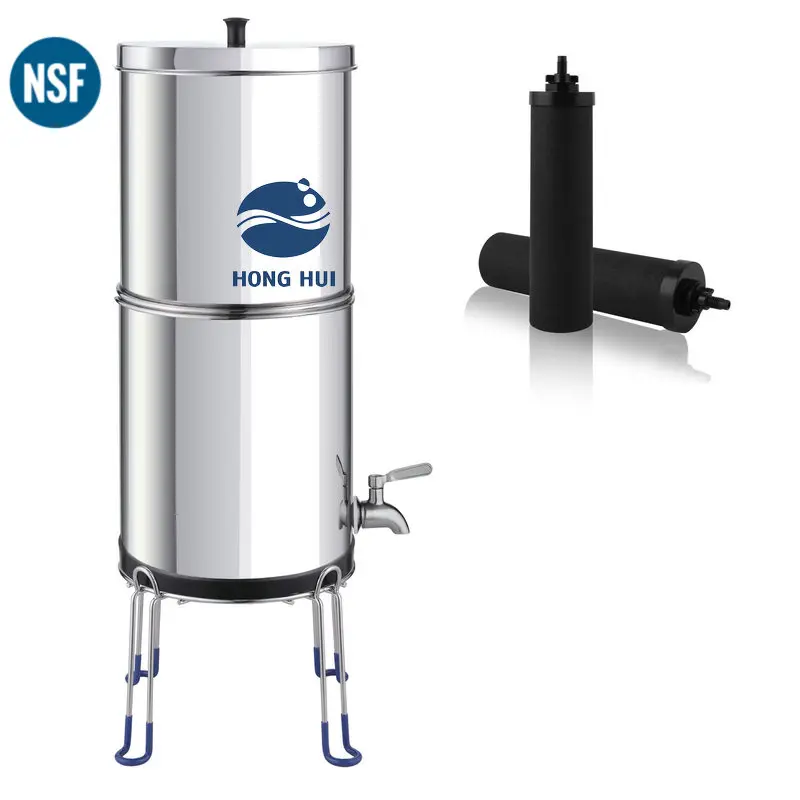 HONG HUI LT-3A NSF/ASIN 42&372 Factory Direct Outdoor Camping Hiking Stainless Steel Gravity Water Filter