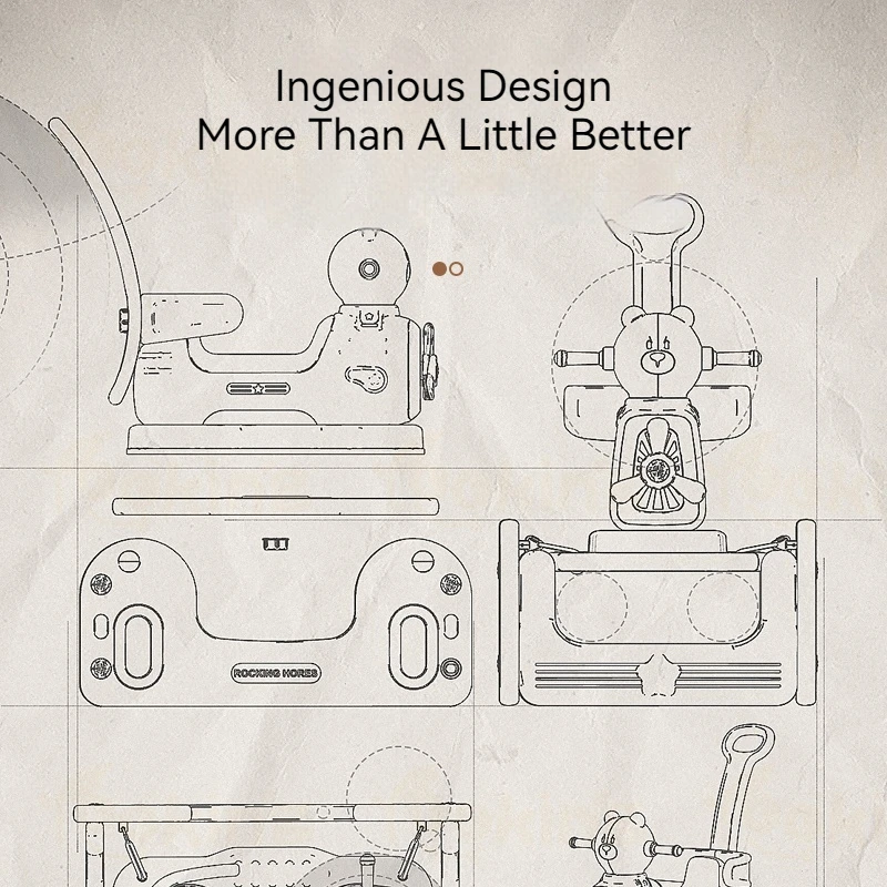 Cartoon 2 In 1 Plastic Multi Function Plastic Rocking Horse For Kids Ride-Ons Animal Rider