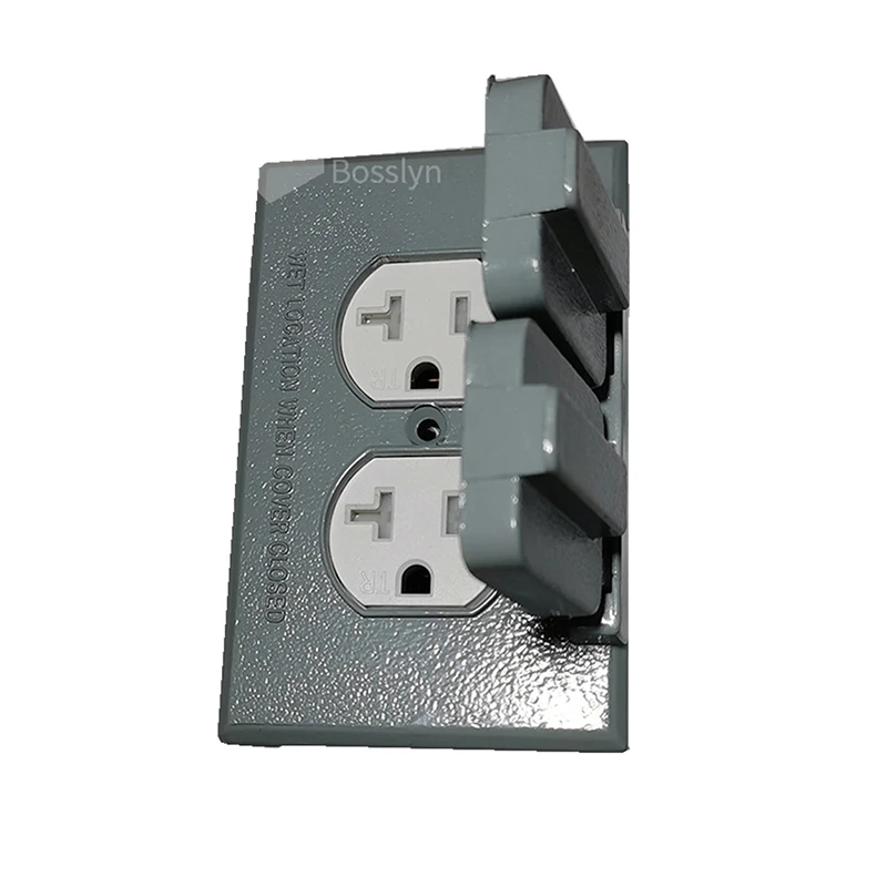 Electrical iron box wiring connection wall box with nema 5-20r receptacles duplex receptacle