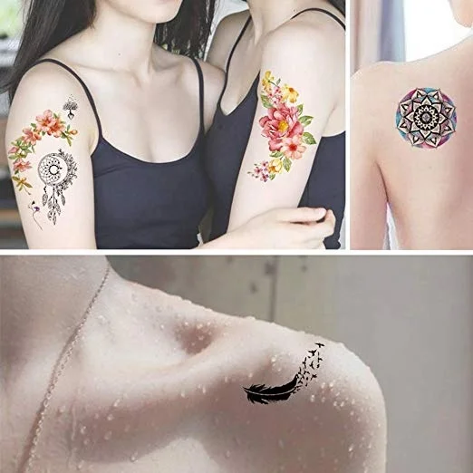 Girl Neck Art Sticker Watercolor Fox Tattoo Sticker Water Transfer Temporary Tattoo Sticker