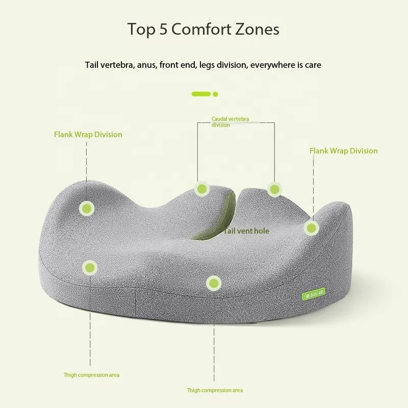 High quality ergonomic design cushion anti-hemorrhoid chair back for long sitting office 3-piece pillow cushion back