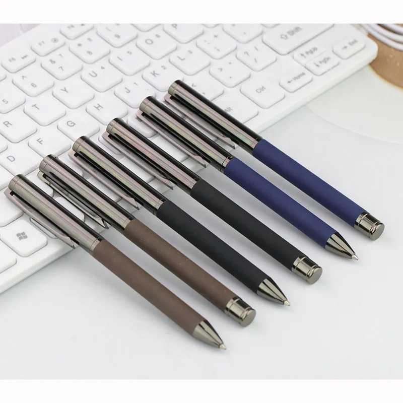 Rubber spray metal pen for wholesale promotional business gift pen customise logo