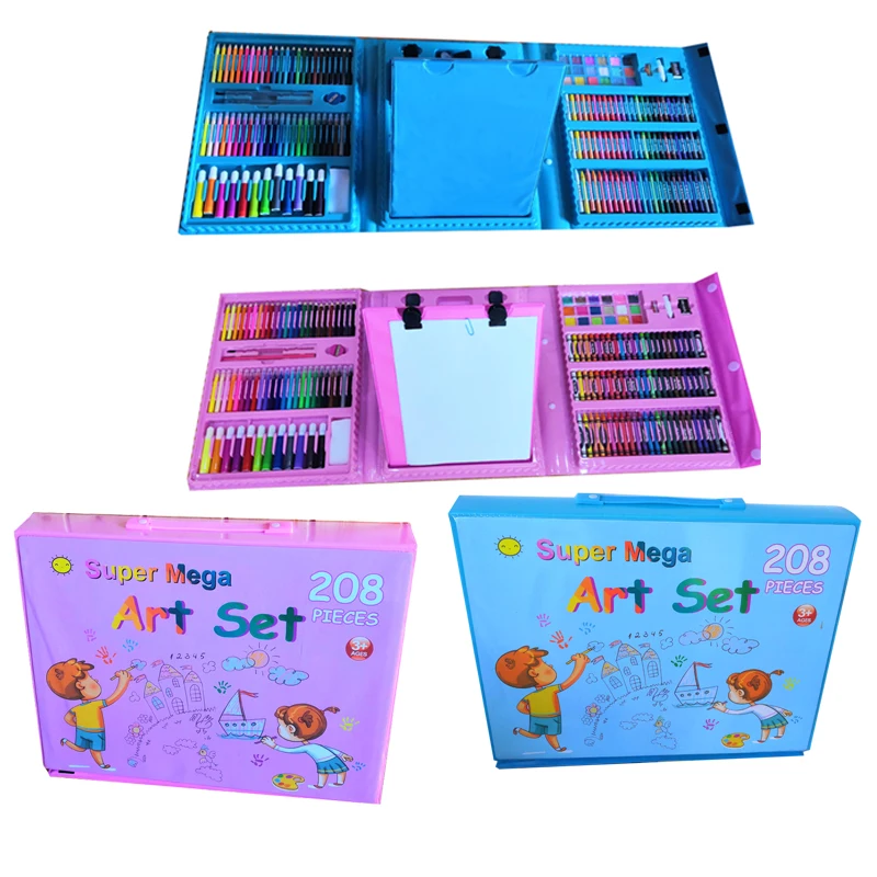 208PCS kids custom children art drawing stationary case kit set