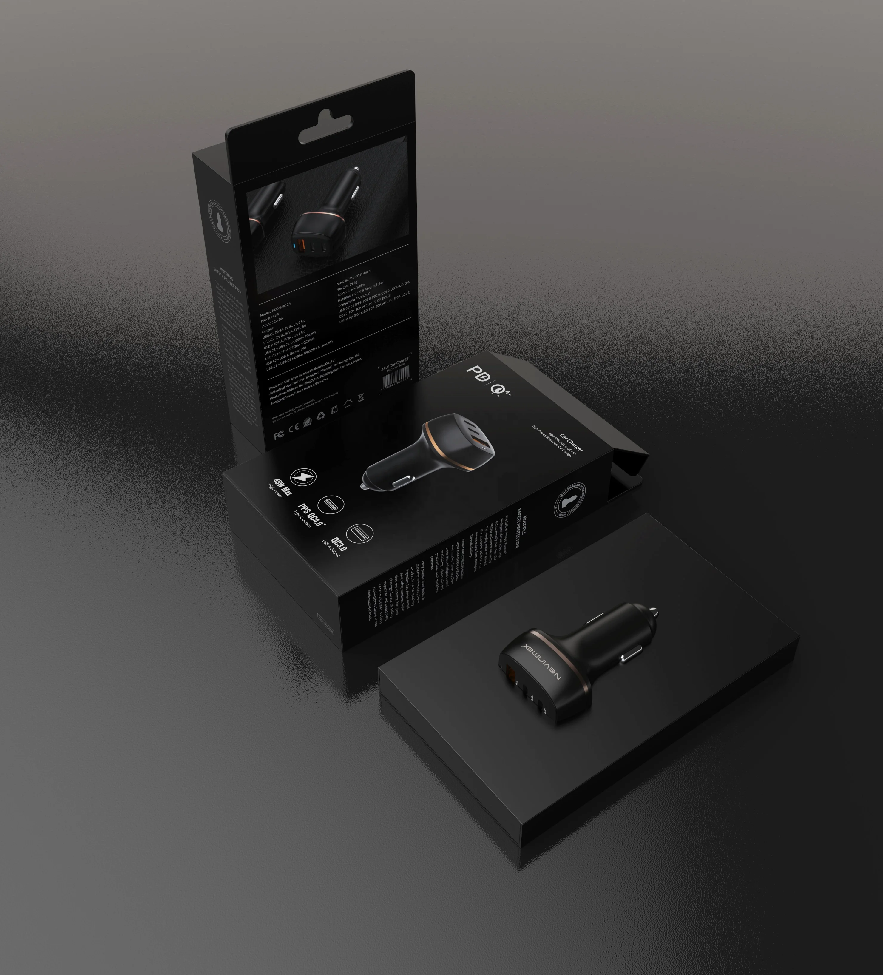  Лидер продаж автомобильное зарядное устройство с 3 портами USB C PD QC4.0 + быстрая зарядка PPS адаптер со