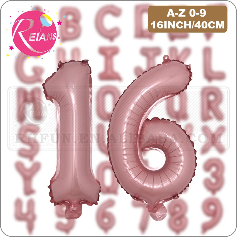 16 inch Candy Pink Alphabet Letter Foil Balloons Happy Birthday Party Wedding party Decorations Number Balloons air Ball