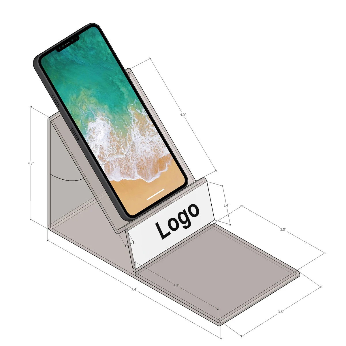 Counter Top Mobile Phone Display Stand with Brand Printing and Price Tag Holder