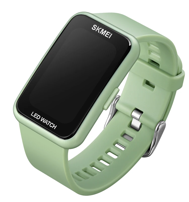 SKMEI 1873 LED Wrist Watches PU Band LED Light 5ATM Waterproof Fashion Watches