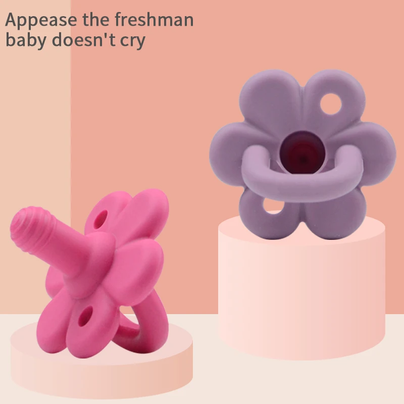 Food Grade Silicone Gel Flower Shape Pacifier Soft  Breathable Design Newborn Baby pacifier