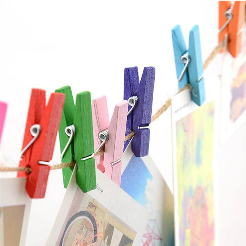 Wholesale Colorful Wooden Clothespins Small Photo Clips for the Pictures
