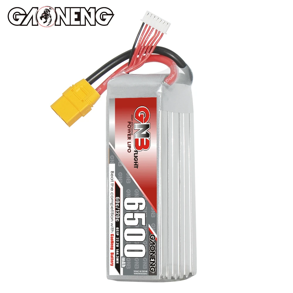 GNB GAONENG 6500mAh 6S 22.2V 60C 120C XT90 RC Air Drone LiPo battery High Discharge C rating Performance helicopter