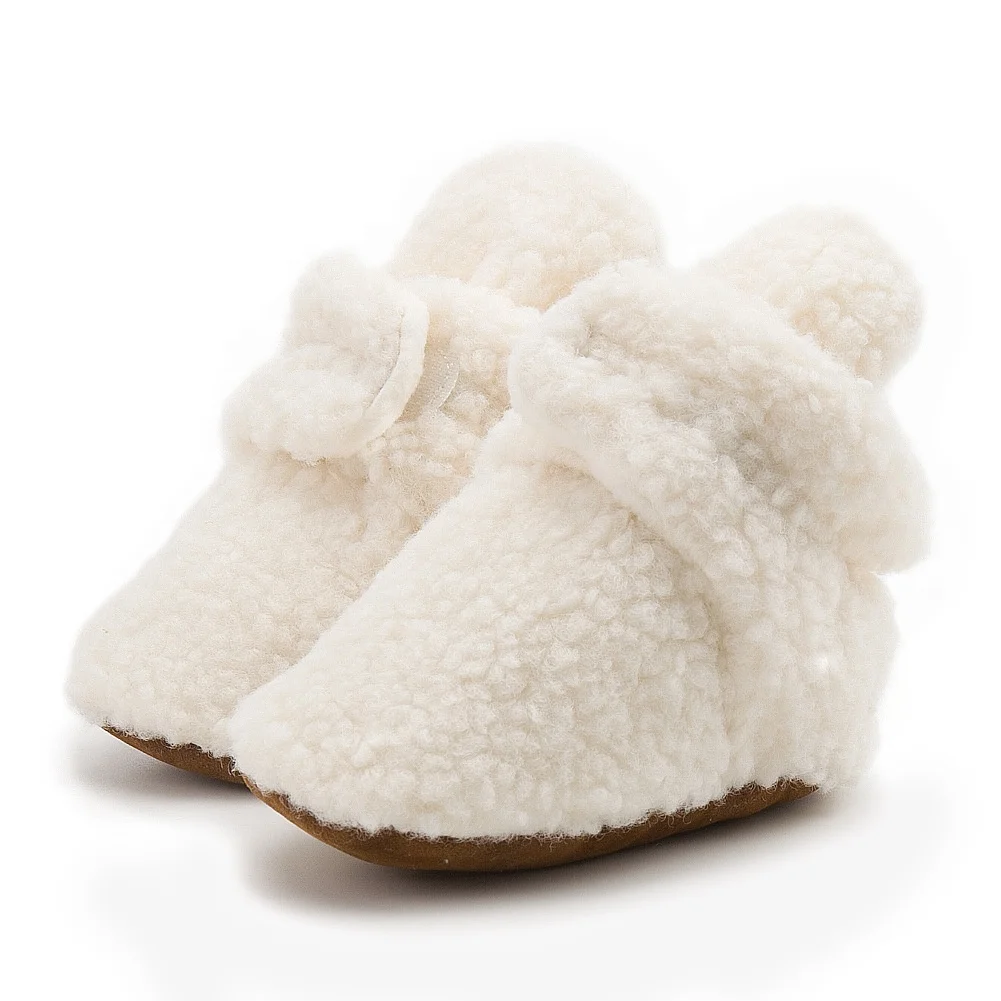 
Warm Winter Baby Animal Shoes Slippers Wholesale Cute Newborn Soft Sole Plush 100% Cotton Infant Baby Shoes Socks 