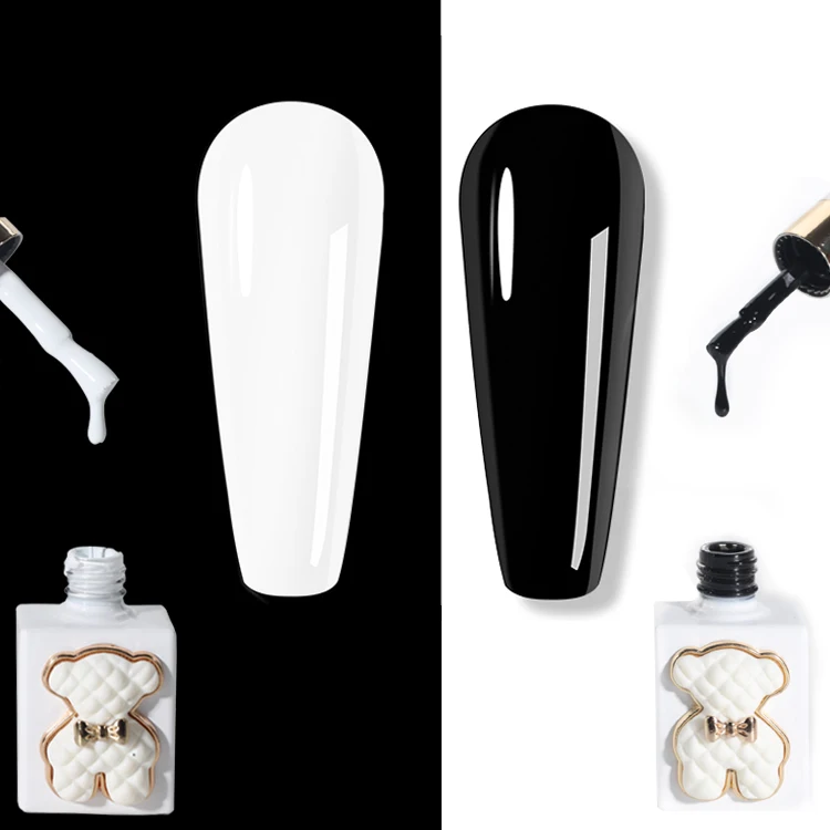 ZRKGEL nails gel suppliers Odorless 15ml supper white and black solid gel Soak Off long lasting high pigmented UV gel polish