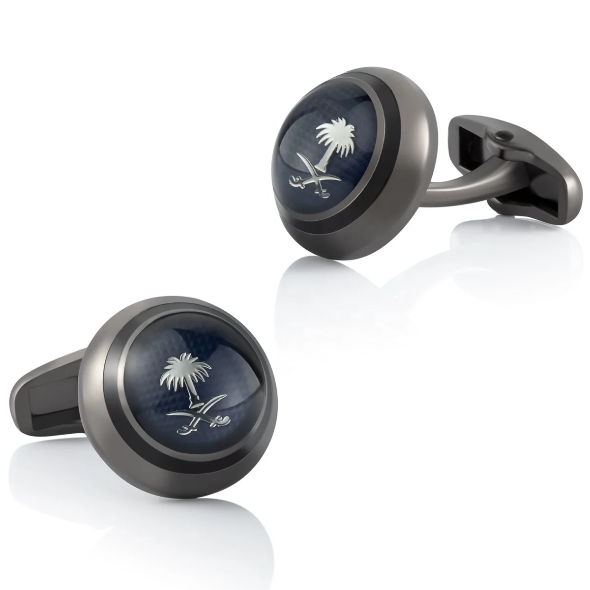  Yiwu Factory hot sale cheap designer round gold color shirt cuff links for