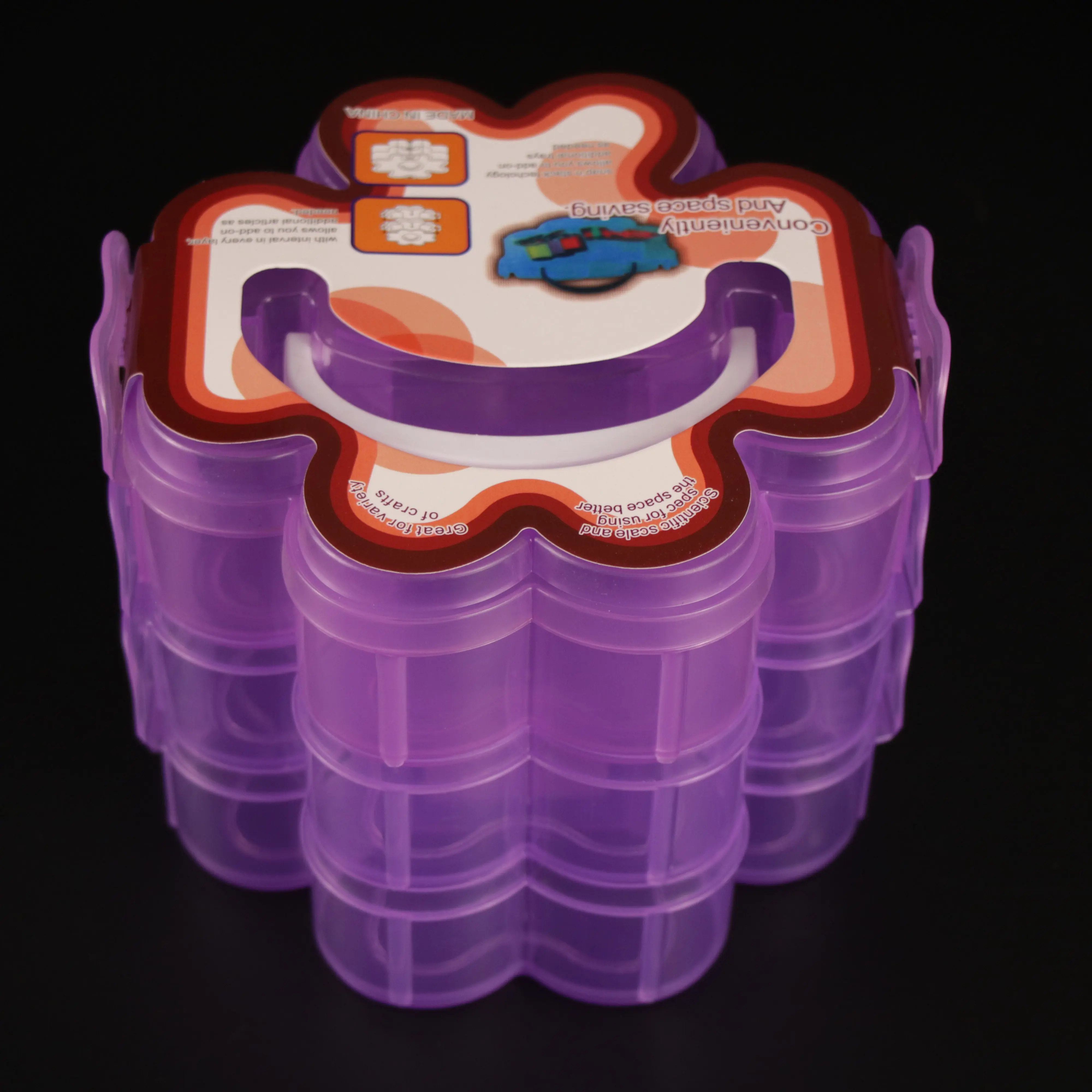 Hot New Product Low Price Flower Shaped Portable Organizer Box Third Floor Plastic Jewelry Home Storage Boxes