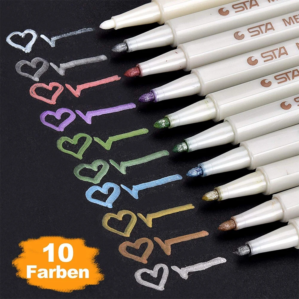 Multi colors Metallic Watercolor Decorative Art Paint Marker Pen Art Paint Markers Color Pen Set for Kids Drawing Art Set