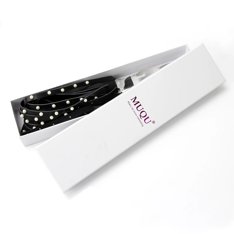 MOGlovers BDSM Glass Anal Plug Leather Pearl Horse Whip Bondage Fetish Butt