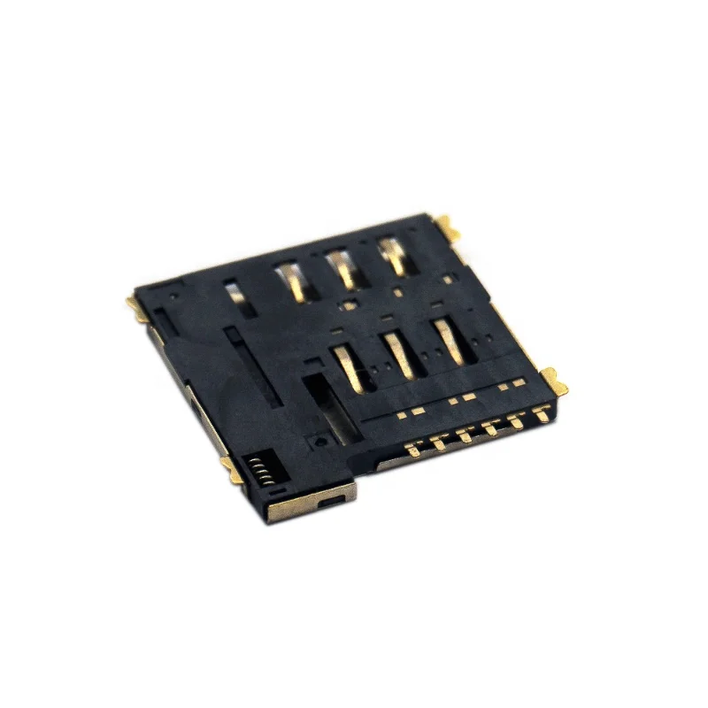 Micro sim card adapt  push push SMT type H=1.35 6 pin Slot socket Connector