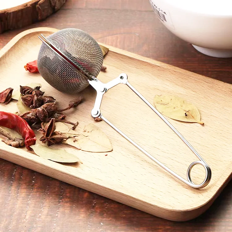 304 Stainless Steel Tea Infuser Long Handle Spice Mesh Ball Tea Strainer Tools