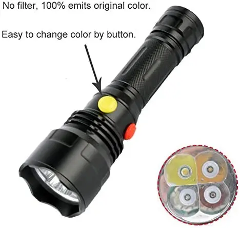 Tactical Outdoor 4-Colors Signal Light Magnetic Flashlight 1000LM Strong 18650 Rechargeable