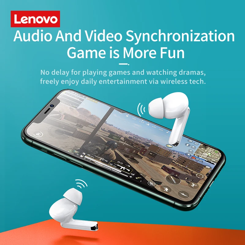 Беспроводные наушники Lenovo ThinkPlus Live Pods XT90 TWS IPX5 Водонепроницаемая гарнитура с сенсорной кнопкой и зарядным футляром