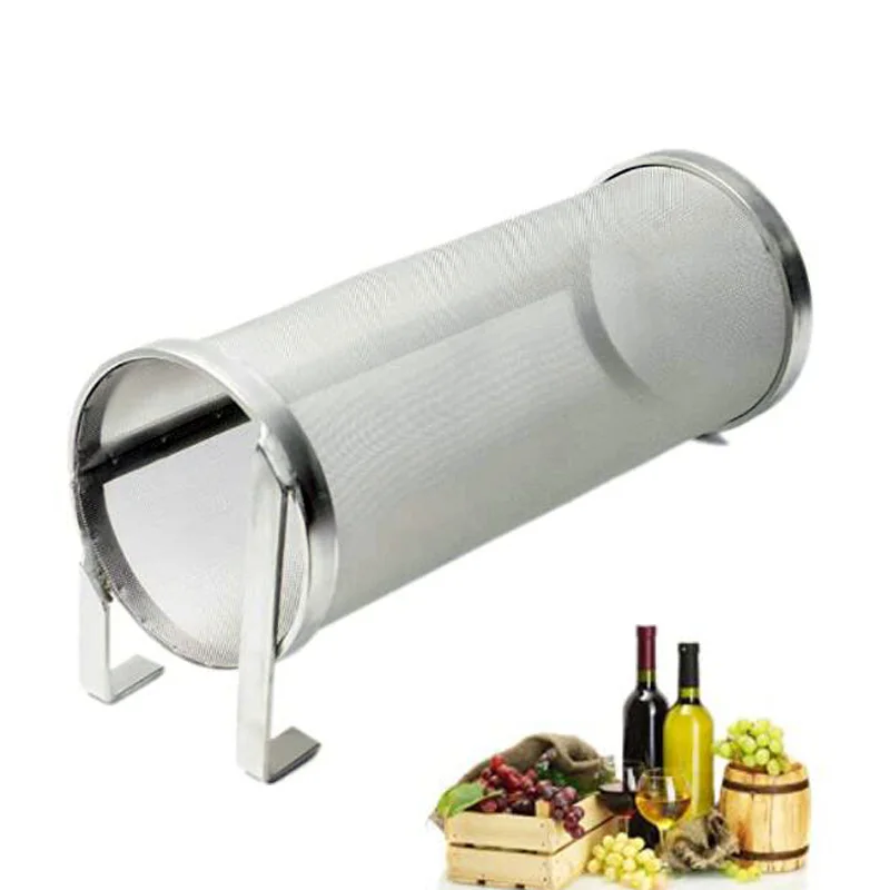 Large Capacity Custom Stainless Steel Basket Cartridge Custom Beer Filter With Hook
