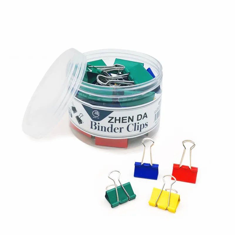 Factory direct sales big size colorful custom binder clips  in PVC tube