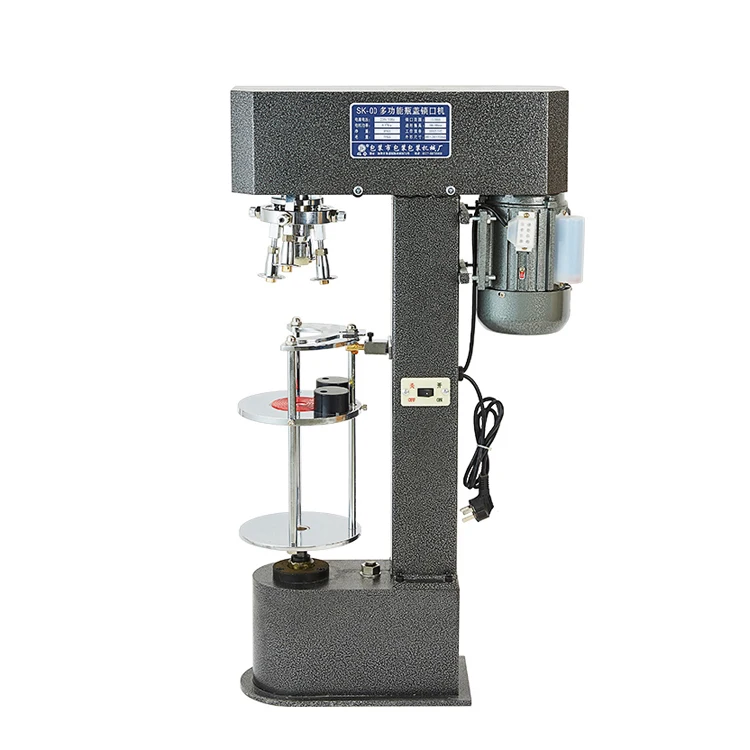 Semi automatic aluminium caps glass bottles lock capping machine