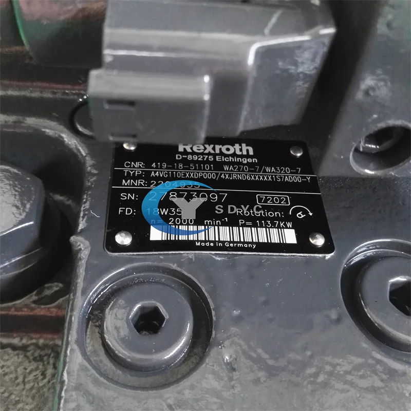 Excavator part hydraulic main plunger piston pump 419-18-51101 for Komatsu wheel loader WA270-7 WA320-7